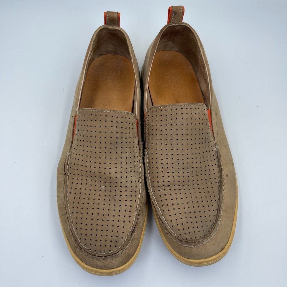 Tommy Bahama Hendry Slip-On Loafers Men's Size 11.5M Tan Perforated Leather